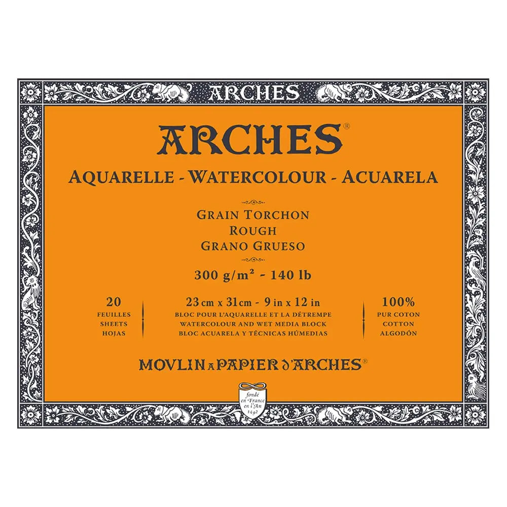 Arches Aquarelle Akvarellblokk Rough 23x31cm 300g 20ark