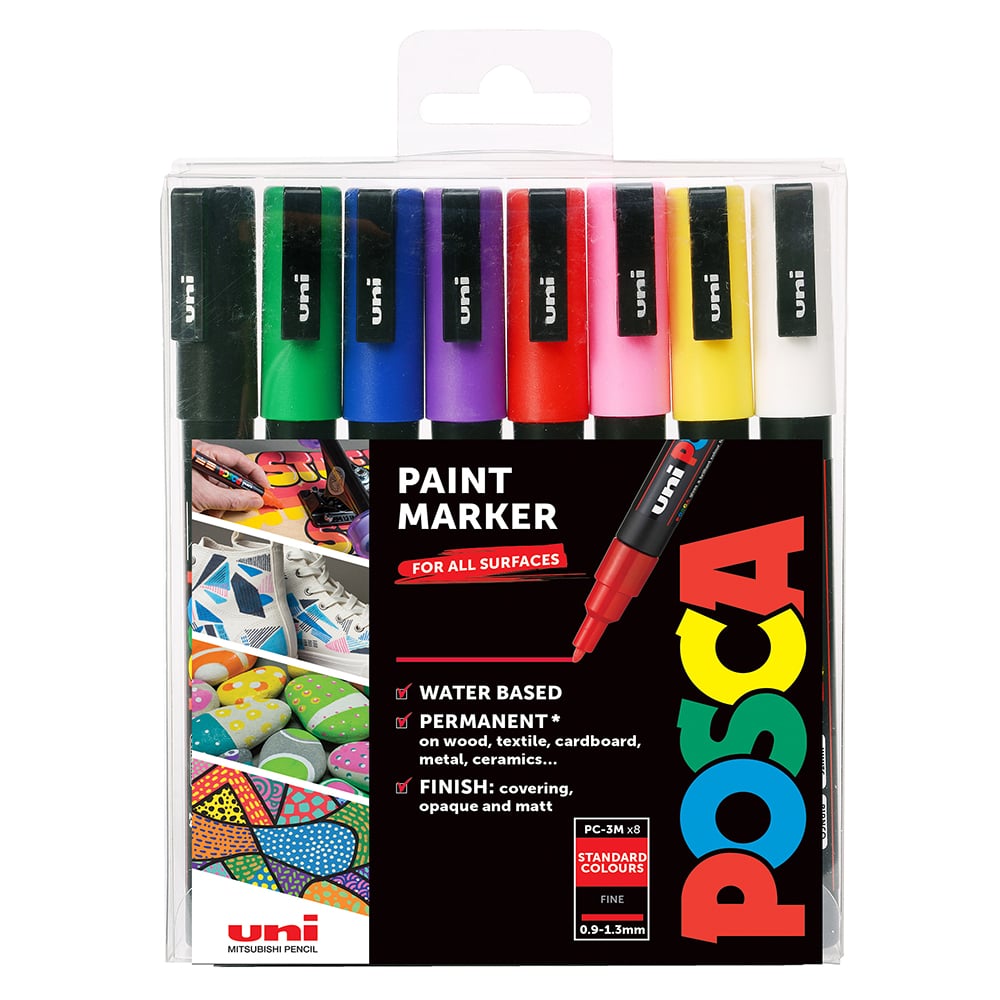 Posca PC-3M 0,9-1,3 mm Sett 8 stk