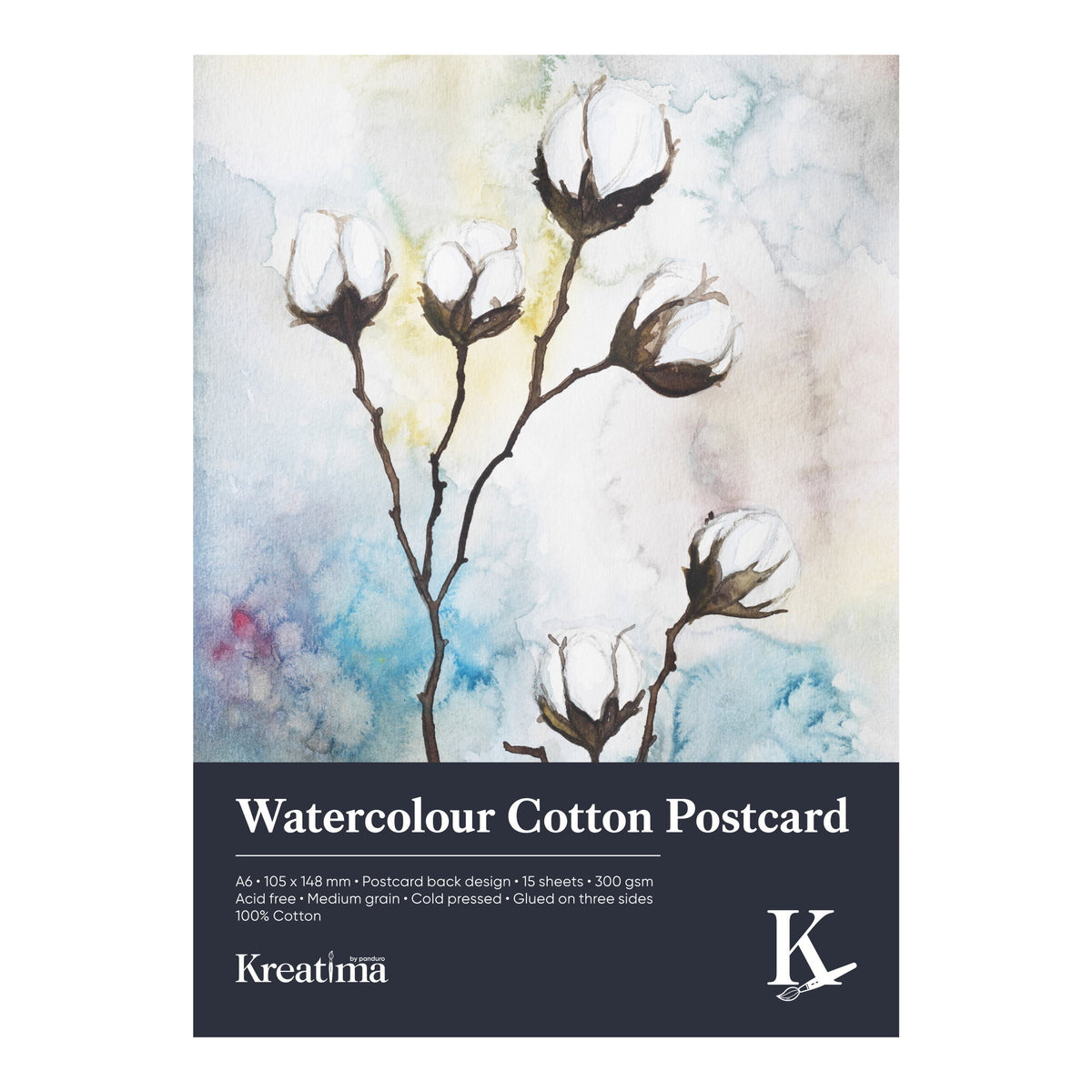 Kreatima Watercolour Postkort 300g 15ark
