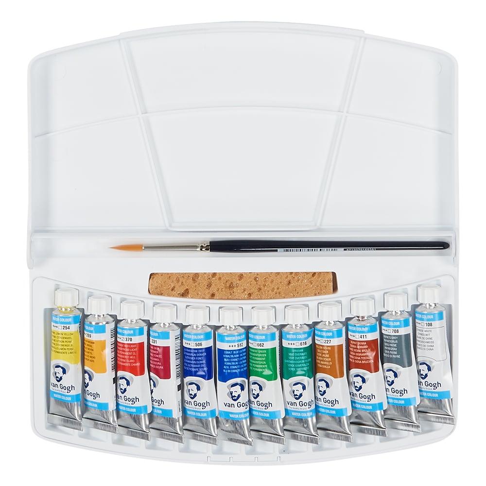 Van Gogh Akvarell Plastskrin-sett 12x10ml + tilbehør