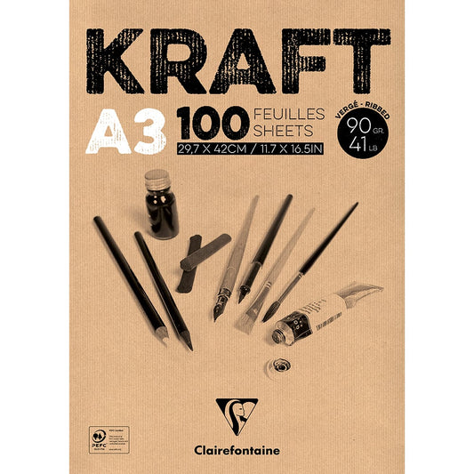 Clairefontaine Kraft Tegneblokk A3 90g 100ark