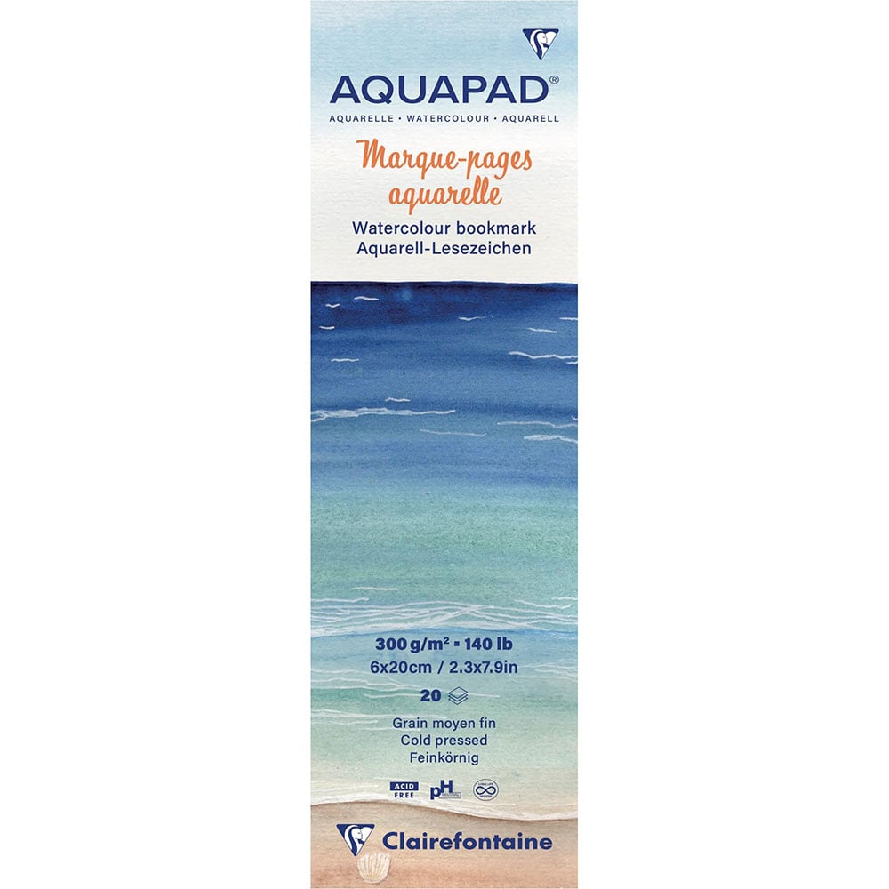 Clairefontaine AquaPad Akvarellblokk Bokmerke 6x20cm 300g 20ark
