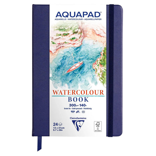 Clairefontaine AquaPad Akvarellbok Innbundet 14x21cm 300g 24ark