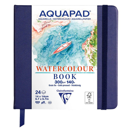 Clairefontaine AquaPad Akvarellbok Innbundet 14x14cm 300g 24ark