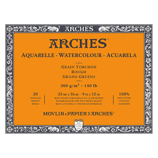 Arches Aquarelle Akvarellblokk Rough 23x31cm 300g 20ark