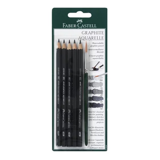 Faber-Castell Grafittblyant Akvarell 5stk + pensel