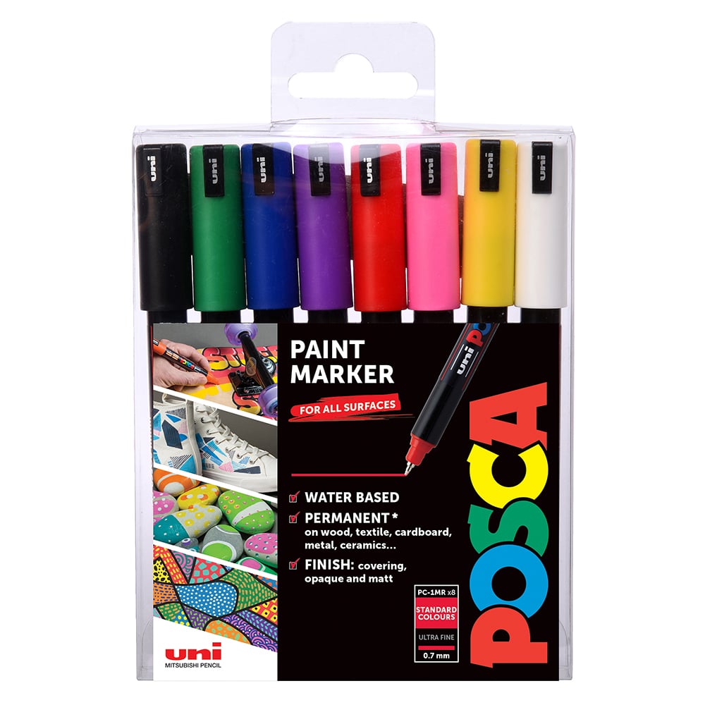 Posca PC-1MR 0,7 mm Sett 8 stk