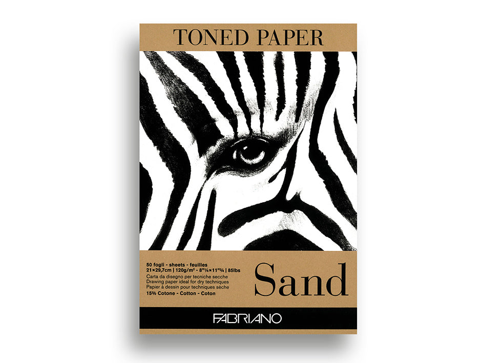 Fabriano Toned Paper Tegneblokk Sand A4 120g 50ark