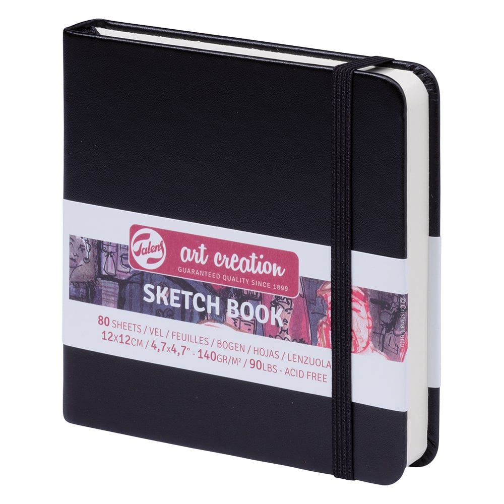 Art Creation Skissebok Strikk Sort 12x12cm 140g