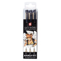 Sakura Pigma Micron Manga sett 3 stk Sort