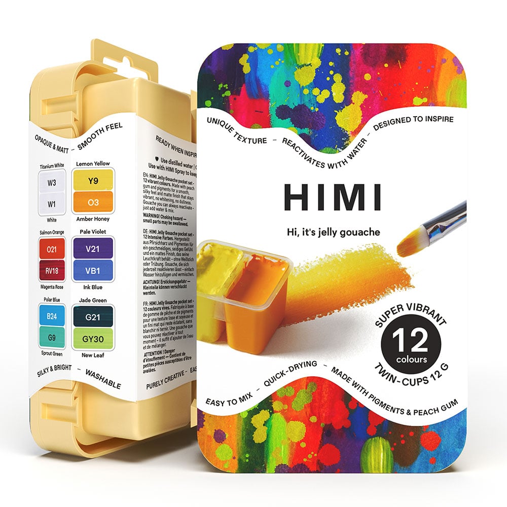HIMI Twin Cup Gouache Sett Gul 12stk