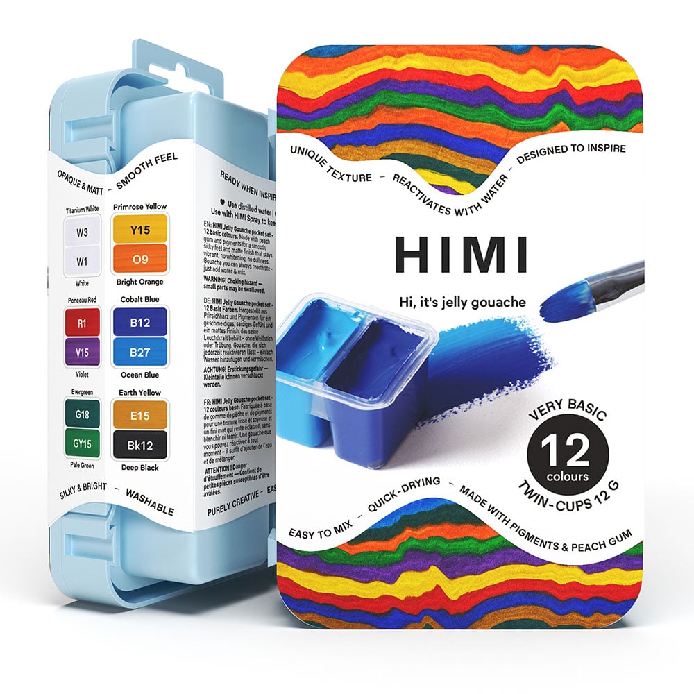 HIMI Twin Cup Gouache Sett Isblå 12stk