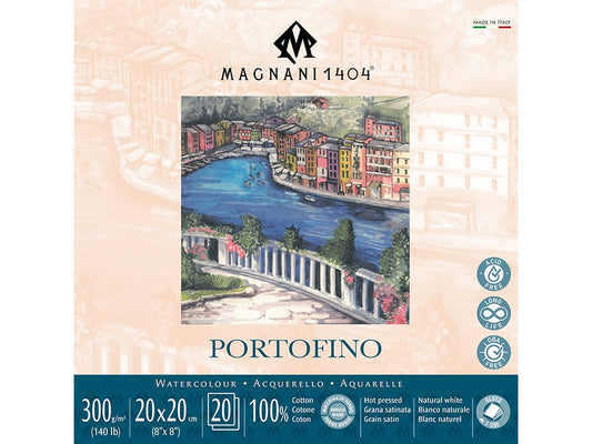 Magnani Portofino Akvarellblokk HP 20x20cm 300g 20ark