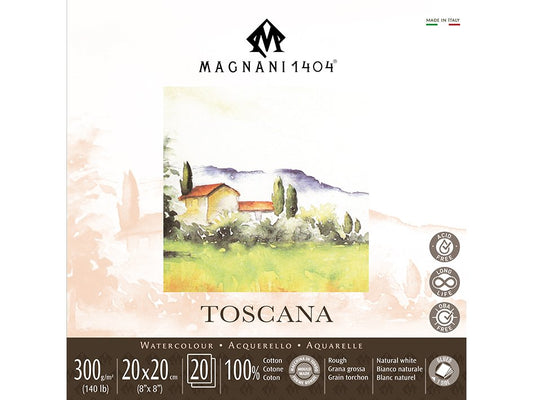 Magnani Toscana Akvarellblokk Rough 20x20cm 300g 20ark