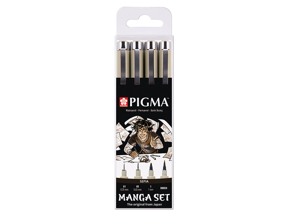 Sakura Pigma Sepia Manga Sett 4stk