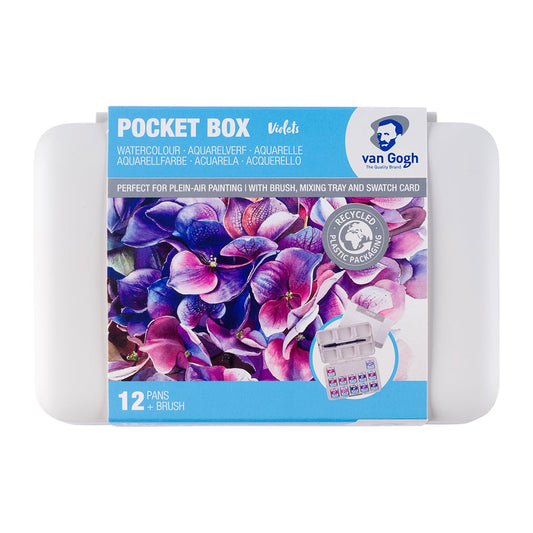 Van Gogh Akvarell Pocket Box Pinks & Violets + brush