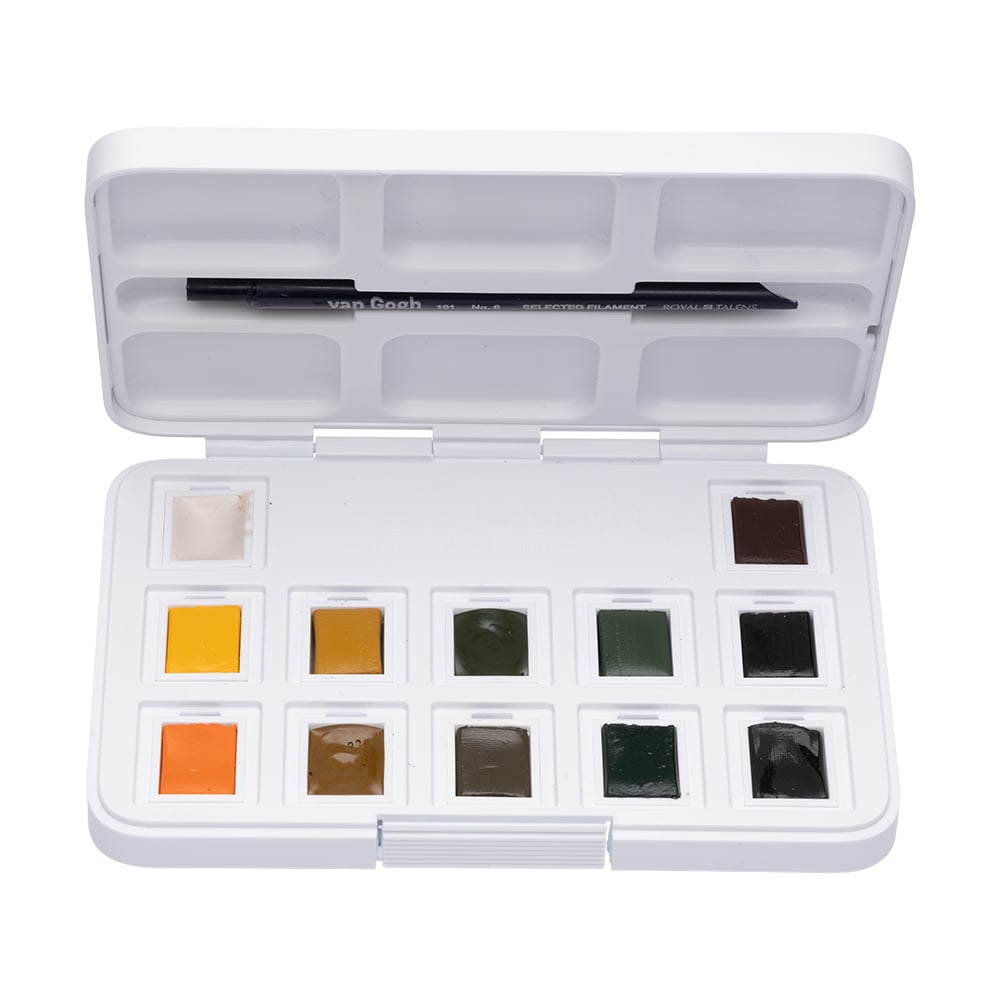 Van Gogh Akvarell Shades of Nature 12 Pans + brush