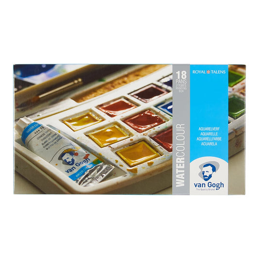 Van Gogh Akvarell Plastskrin-sett 12x10ml + tilbehør
