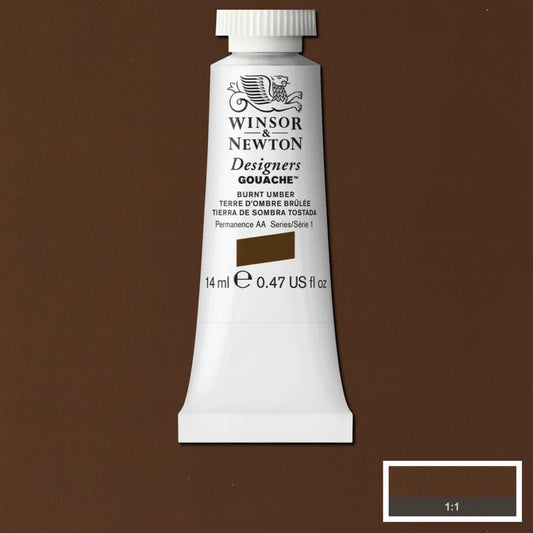 Winsor&Newton Designers Gouache 14ml Burnt Umber 076
