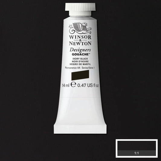 Winsor&Newton Designers Gouache 14ml Ivory Black 331