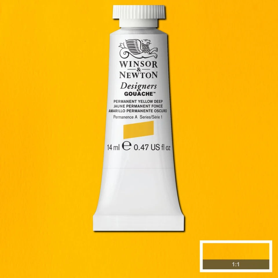 Winsor&Newton Designers Gouache 14ml Permanent Yellow Deep 508